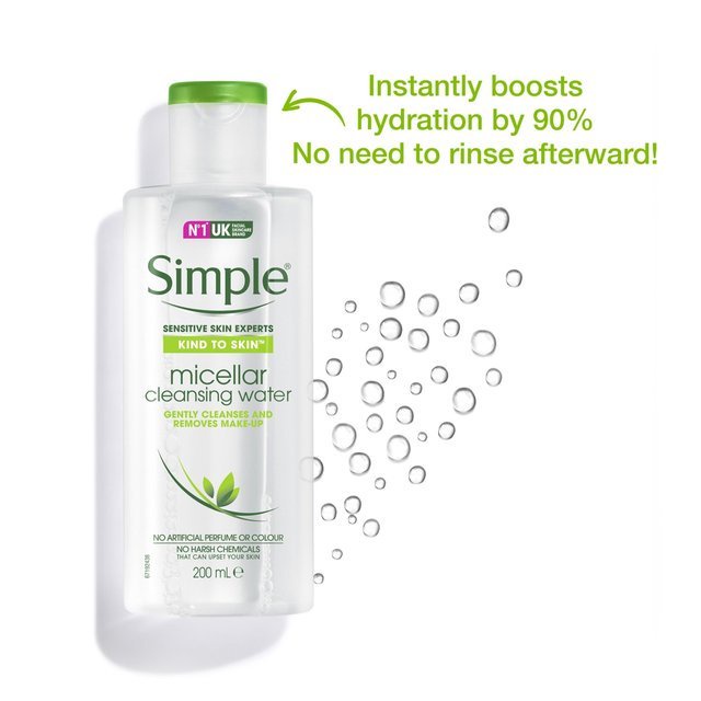 [Nhập khẩu chính hãng] Nước tẩy trang SIMPLE Cho da nhạy cảm Kind To Skin Micellar Cleansing Water 200ml