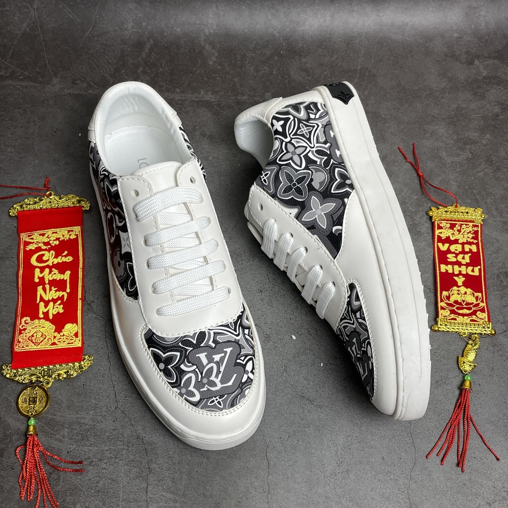 Giày Sneaker LV Trắng đế Cao Su Cao Cấp - Giày LV Trắng Cho Nam