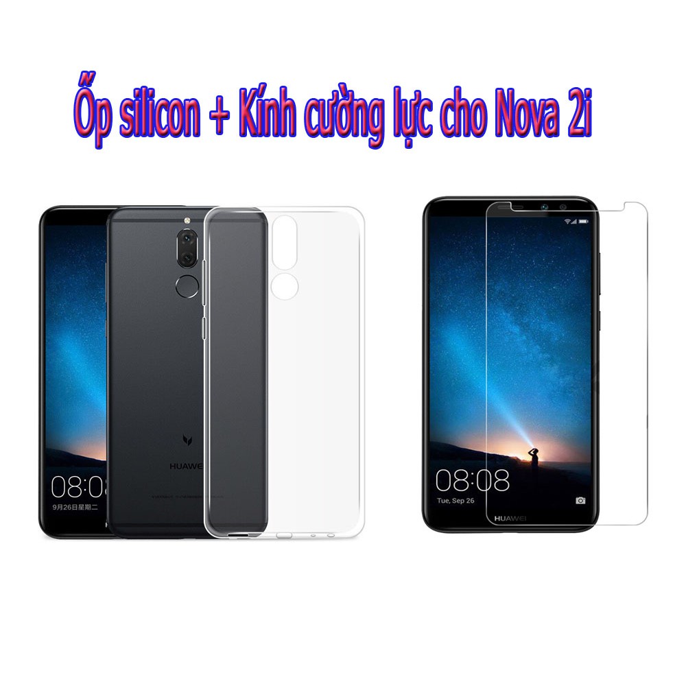Bộ Ốp lưng dẻo trong + Kính cường lực Huawei Nova 2i cao cấp