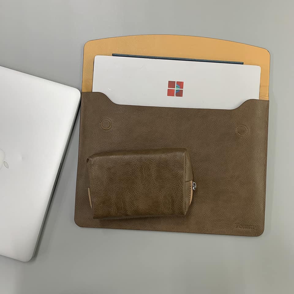 Combo Bao Da Macbook/Surface Kèm Túi đựng sạc Tommy Town - T102