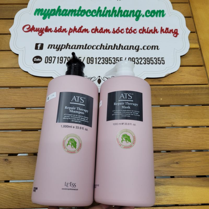 DẦU GỘI XẢ ATS PHỤC HỒI TÓC UỐN REPAIR THERAPY 600ML - 1000ML