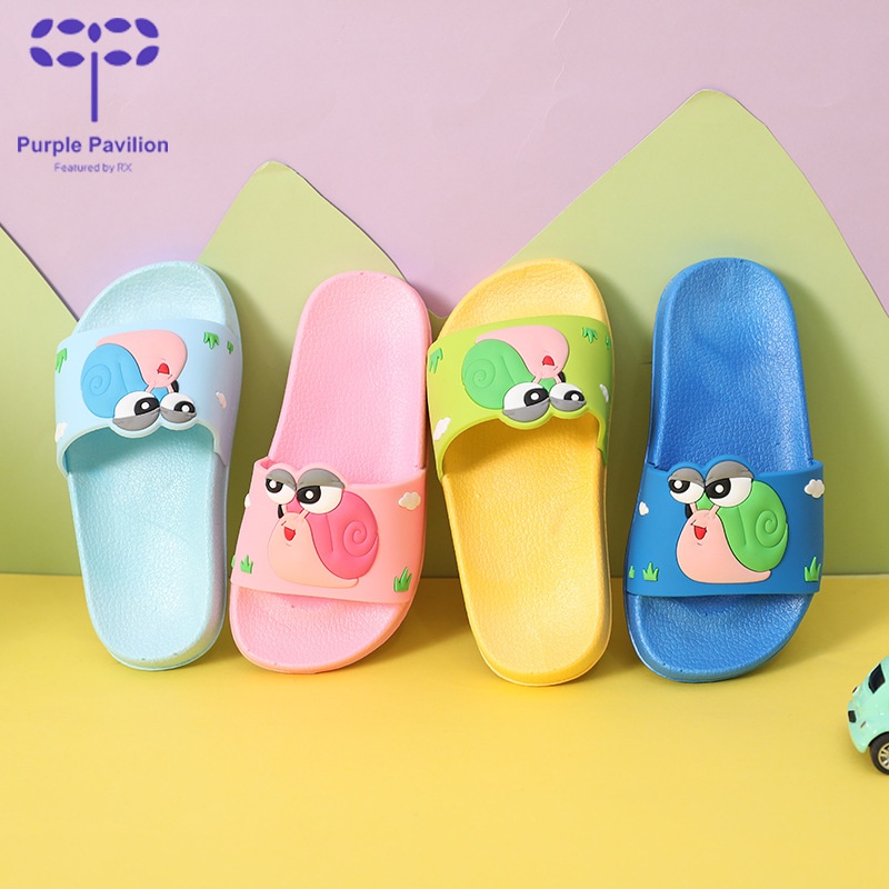 ✿Hàng có sẵn✿ Dép Sandal đế bằng mềm mại thoải mái hình ốc sên hoạt hình cho bé trai gái đi biển