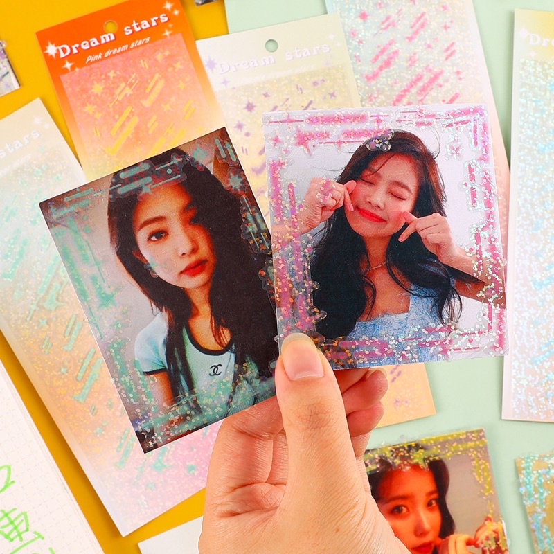 Sticker Hình dán sao băng lấp lánh trang trí Toploader