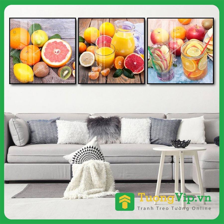 Tranh Laminate Tráng Gương - Tranh Treo Tường Phòng Ăn Trái Cây Nhiệt Đới
