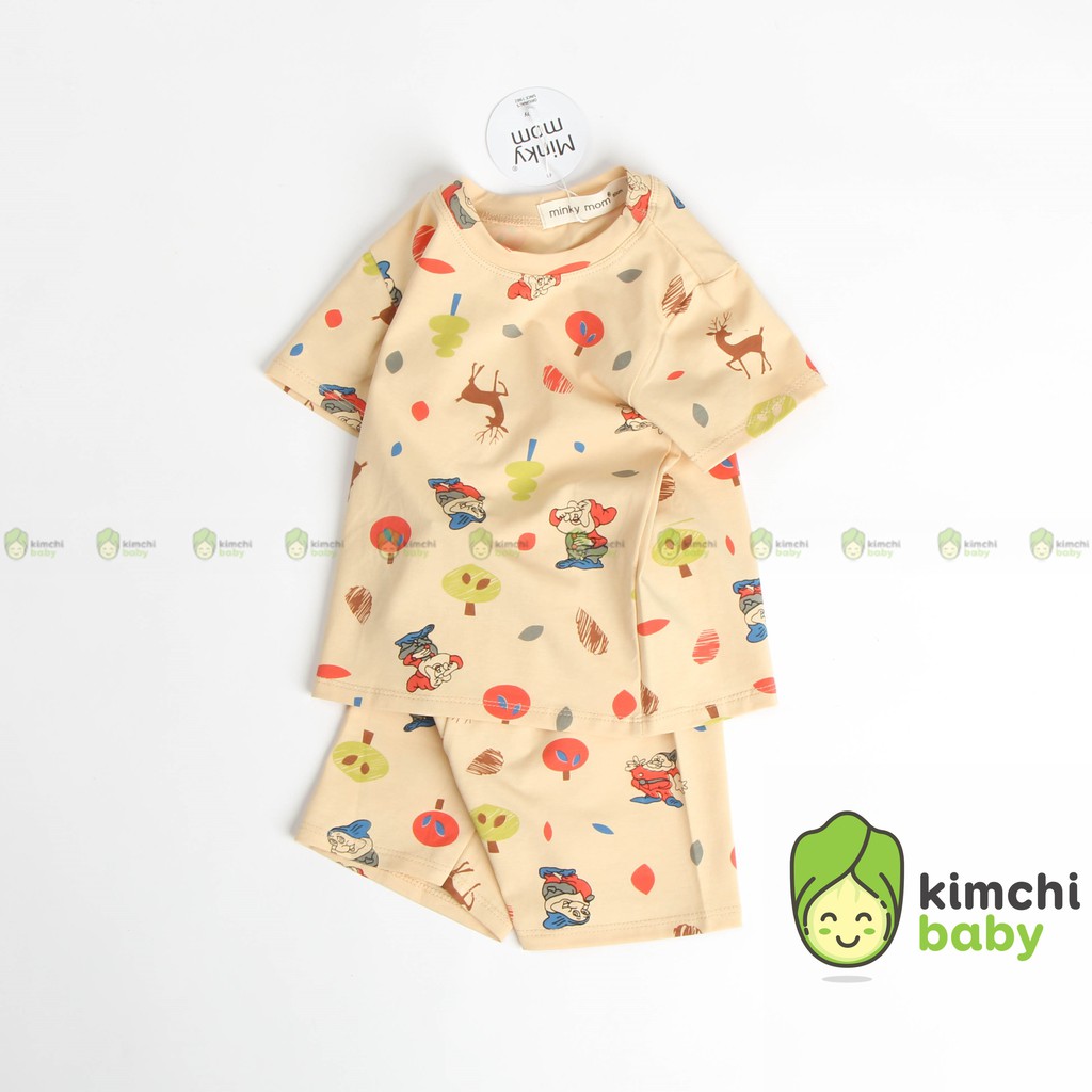 Đồ Bộ Bé Trai, Bé Gái Minky Mom Vải Cotton 100% Họa Tiết Xương Rồng In Nhỏ, Bộ Cộc Tay Cho Bé Quần Áo Trẻ Em MKM2131