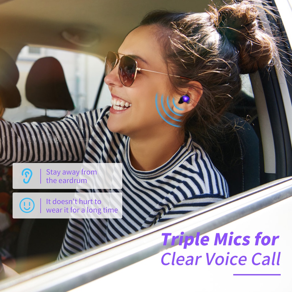 Tai Nghe Nhét Tai Bluetooth 5.0 Không Dây Âm Thanh HiFi Có Micro Chống Tiếng Ồn Phong Cách Thể Thao Cho Điện Thoại Thông Minh