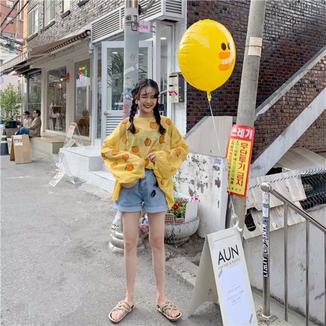 Áo len mỏng quả cam
