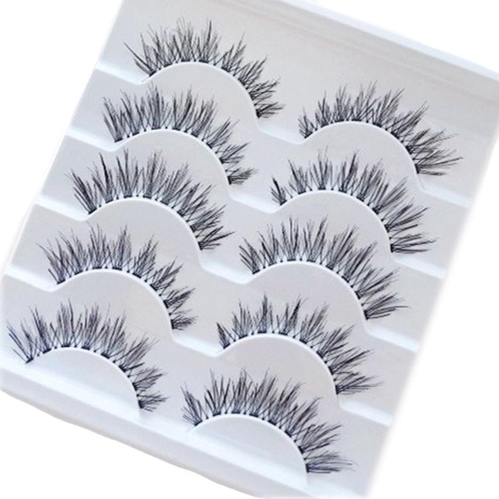 Bộ 5 Cặp Lông Mi Giả Dày Màu Đen SOFTNESS