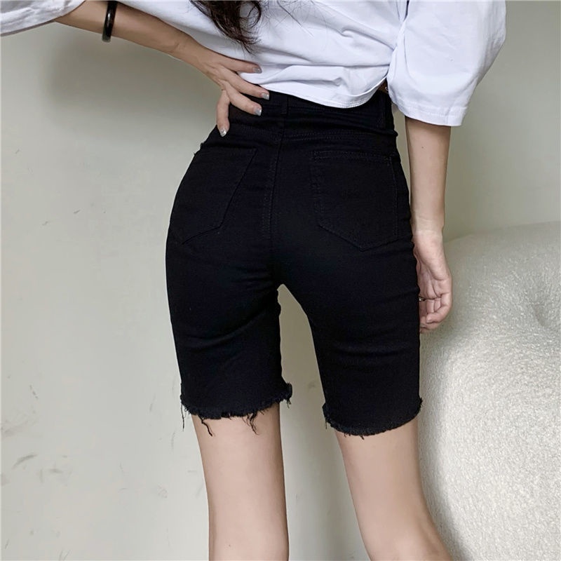 Quần short jean SUXI lưng cao thiết kế ôm sát quyến rũ