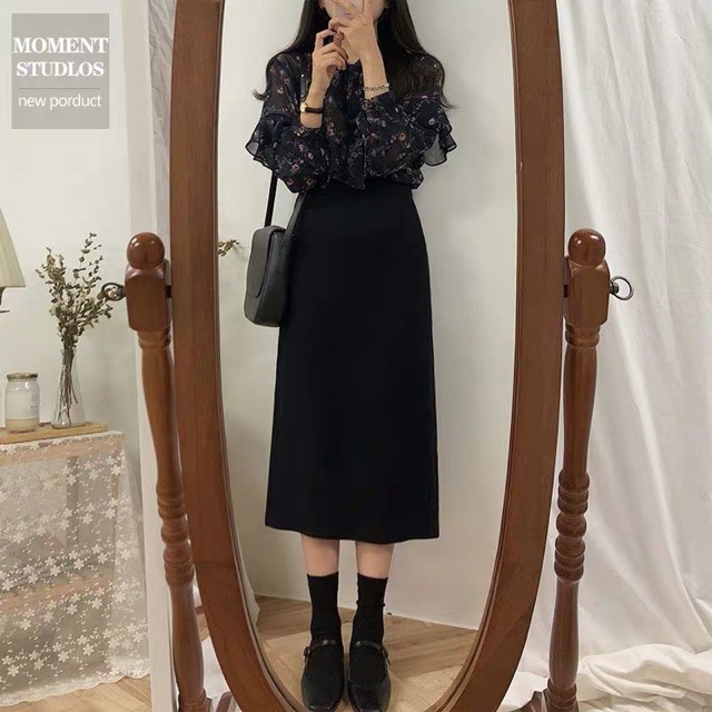 (ORDER) Chân váy maxi xẻ sau có lót trong (kèm ảnh thật)