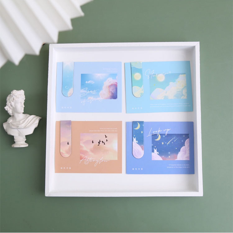 Kẹp Đánh Dấu Trang Sách Từ Tính Hình Đám Mây Biển Xinh Xắn