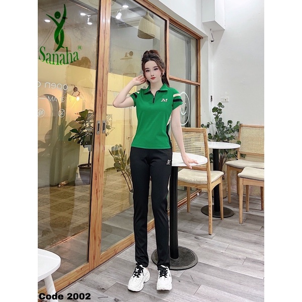 Bộ thể thao nữ SANAHA,bộ cộc tay quần dài mặc nhà trẻ trung, năng động-Kho Sỉ Mai Xuân