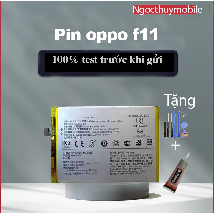 Pin Oppo BLP707 / F11 tặng kèm bộ sửa thay thế và keo dán b7000.