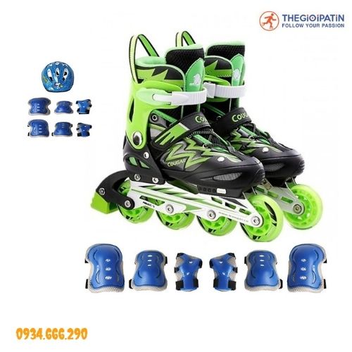 Combo giày trượt patin dành cho bé 835L - 3 màu siêu hấp dẫn, có phanh an toàn tuyệt đối tặng kèm túi đựng giày