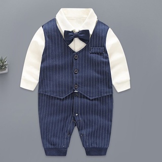 Bộ bé trai - Body giả vest dài tay dài chân cho bé