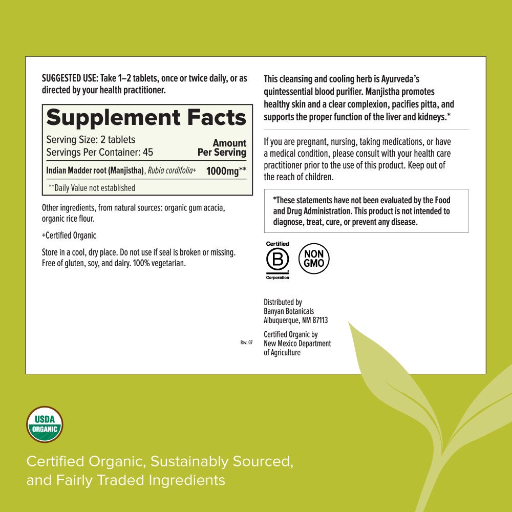 Manjistha - Hỗ trợ làn da khỏe mạnh và làn da trắng sáng