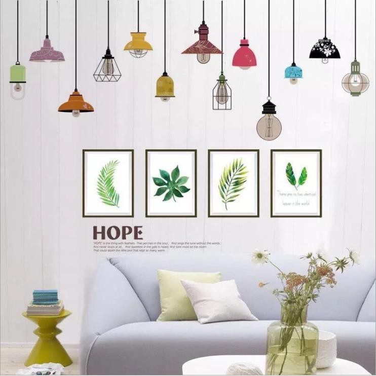 Decal dán tường trang trí phòng khách combo sang trọng, nghệ thuật decalamyshop