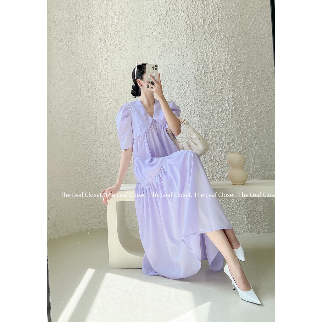 Bestseller - Đầm thiết kế dáng dài cổ nhọn - Đầm thiết kế cao cấp The Leaf Closet