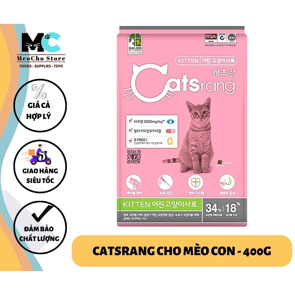 [ CATSRANG KITTEN ] THỨC ĂN HẠT CHO MÈO NHỎ CATSRANG KITTEN 400GRAM
