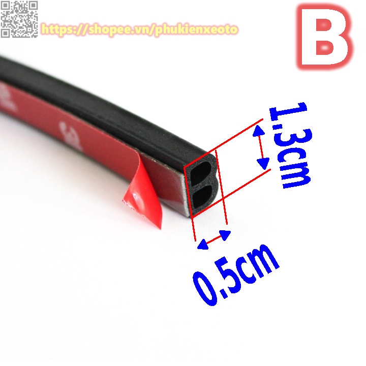 Gioăng Cao Su Chữ B Chống Ồn Cách Âm Ô Tô Dán Cửa Xe Chống Bụi