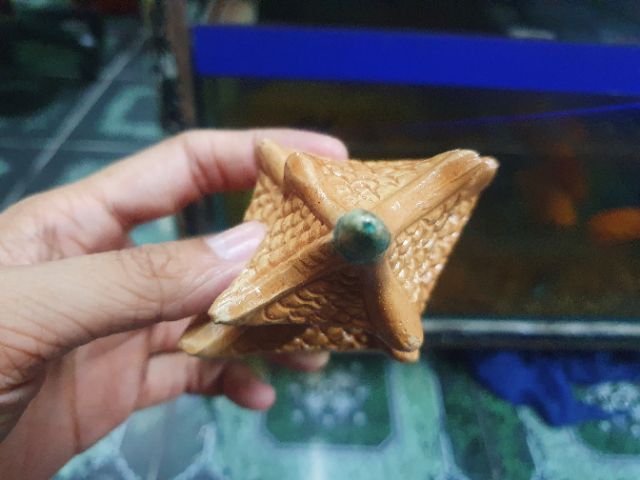 NHÀ ĐÌNH TRANG TRÍ HỒ CÁ NON BỘ DÀI 10CM CAO 9CM