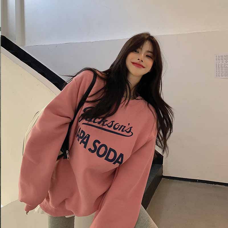 NRVP Áo Hoodie Dáng Rộng Thời Trang Hàn Quốc Đơn Giản Cá Tính Cho Nữ