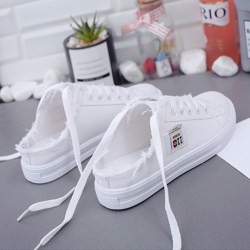 Giày Lười Canvas Hở Ngón Cho Nữ