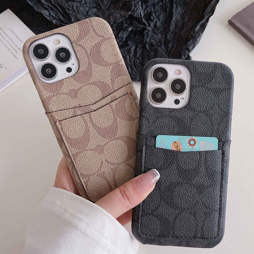 Ốp Điện Thoại Da Có Ngăn Đựng Thẻ Cho iPhone14Max 13promax 12 11 xsmax xr xs