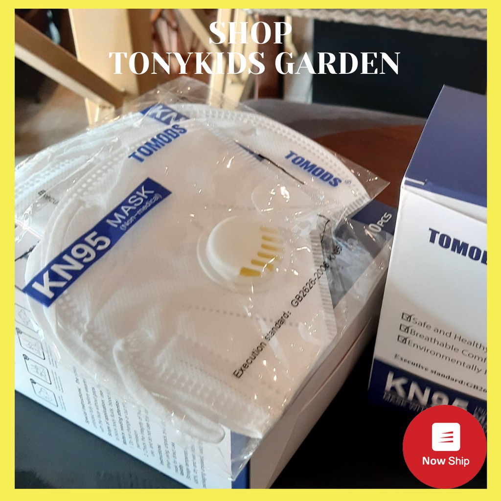 Hộp 10 chiếc Khẩu trang N95, KN95 TOMODS có van thở, chống bụi mịn và bệnh đường hô hấp | BigBuy360 - bigbuy360.vn