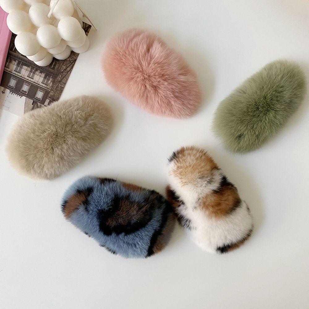 IVORY Kẹp Tóc Đính Lông Giả Thời Trang Nữ Tính