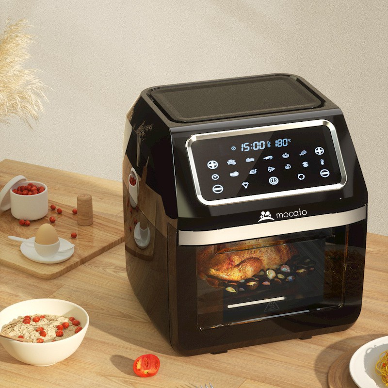 Nồi Chiên Không Dầu Kiêm Lò Nướng Dung Tích 10L MOCATO M607 1800W, Nồi Chiên Ko Khí (Không Kèm Lồng Rang, Xiên Nướng)