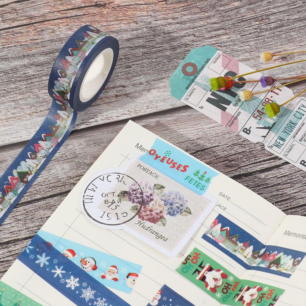 PISTA 1 Cuộn Băng Keo Dán Trang Trí Album Ảnh Chủ Đề Giáng Sinh