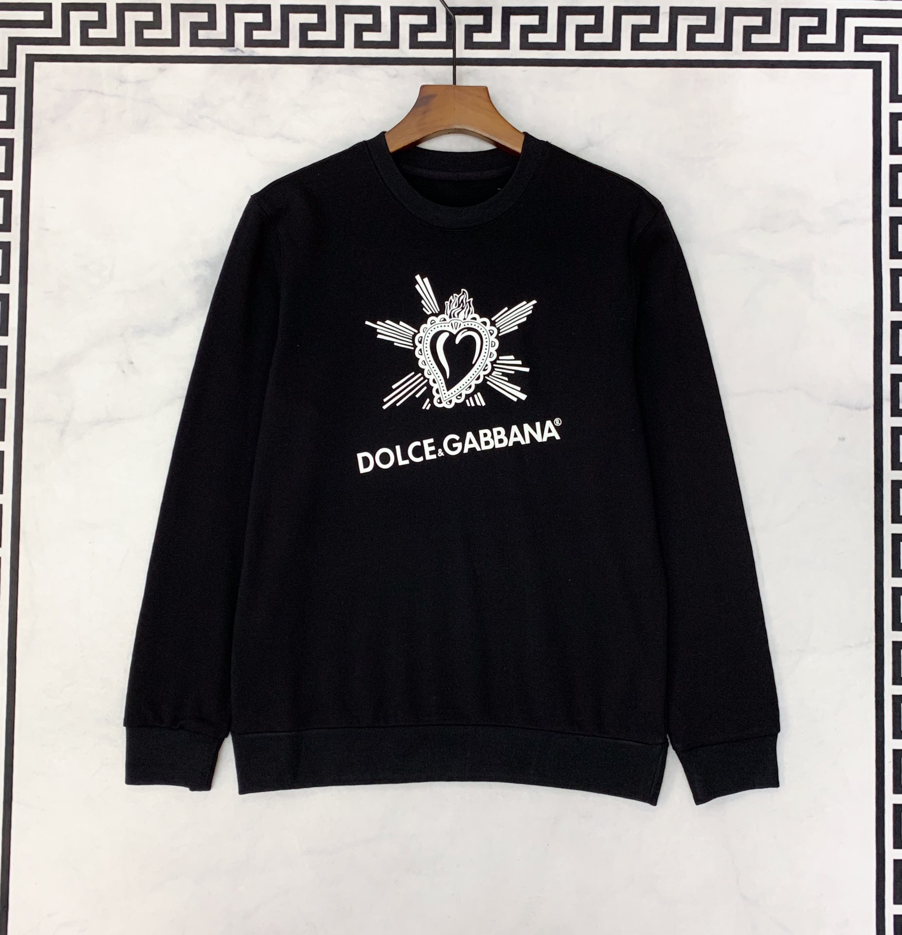 D0LCE & GABBA Autumn and winter 2020 new men's sweater long sleeve sweater love printed LOGO cotton fabric can not afford ball