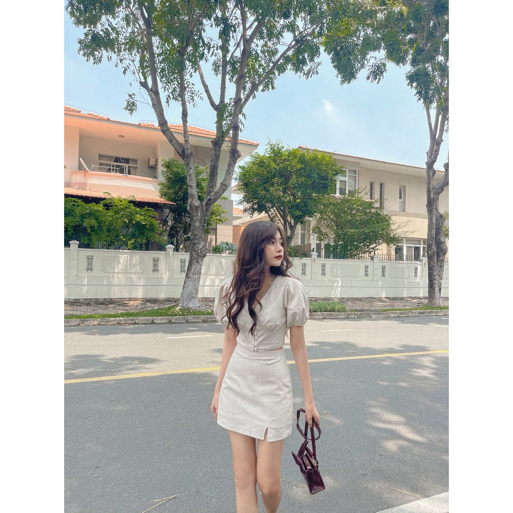 Chân váy linen xẻ tà trước GEMMA SKIRT | BigBuy360 - bigbuy360.vn