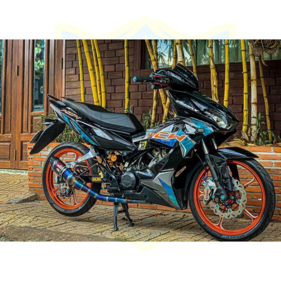 ( Quí khách vui lòng mang ra tiệm cho thợ dán ) Tem winner X xanh ngọc chất liệu Crom