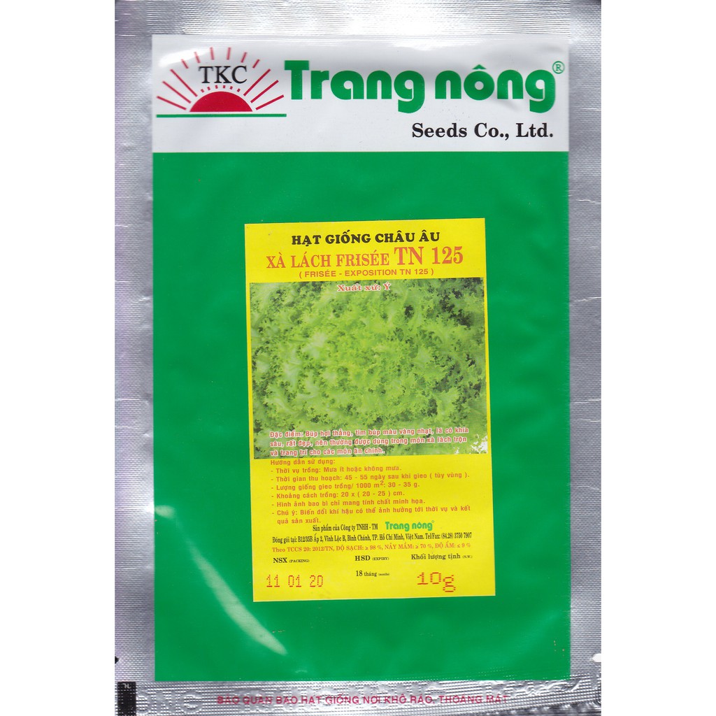 Hạt giống Châu Âu xà lách Frisée Trang Nông - TN 125