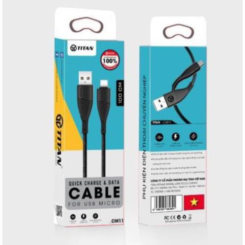 Cáp Sạc Micro USB 100cm TITAN CM11