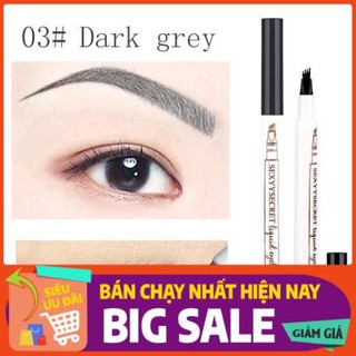 Bút Chì kẻ mày nước  phẩy sợi điêu khắc 4 đầu ko thấm nước
