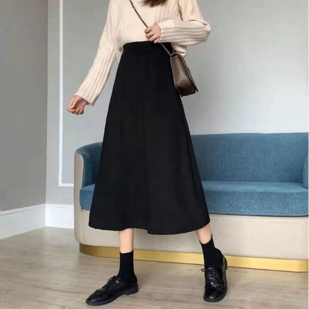 Chân Váy Dài Dáng Chữ a Lưng Cao Màu Trơn Thời Trang Mùa Thu Hàng Mới 2022 Dành Cho Bạn Nữ