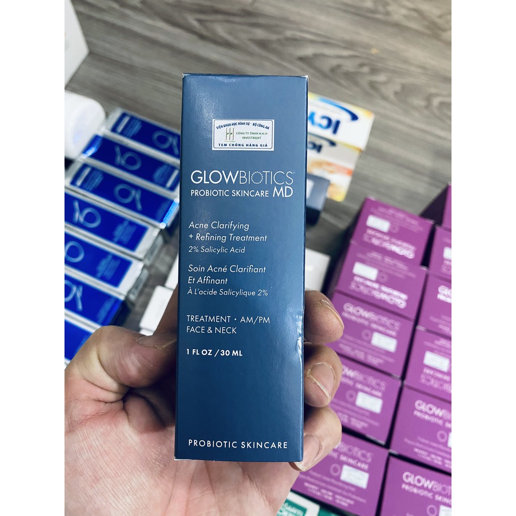 Tinh chất giảm mụn Glowbiotics acne clarifying + refining treatment 30ml