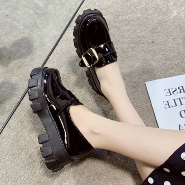 Giày vintage da bóng độn đế | BigBuy360 - bigbuy360.vn