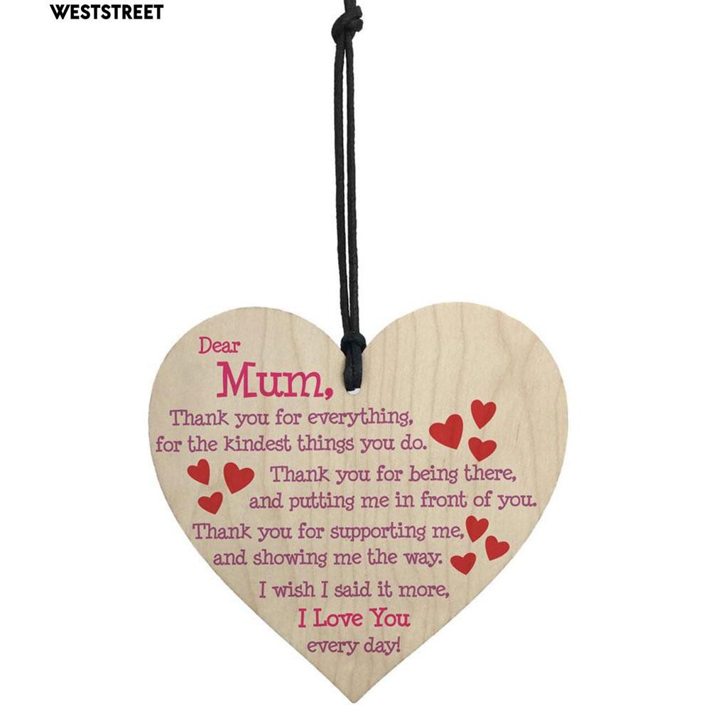 Bảng Gỗ Hình Trái Tim &amp;Quot; I Love Mom &amp;Quot; Dùng Để Trang Trí Nội Thất