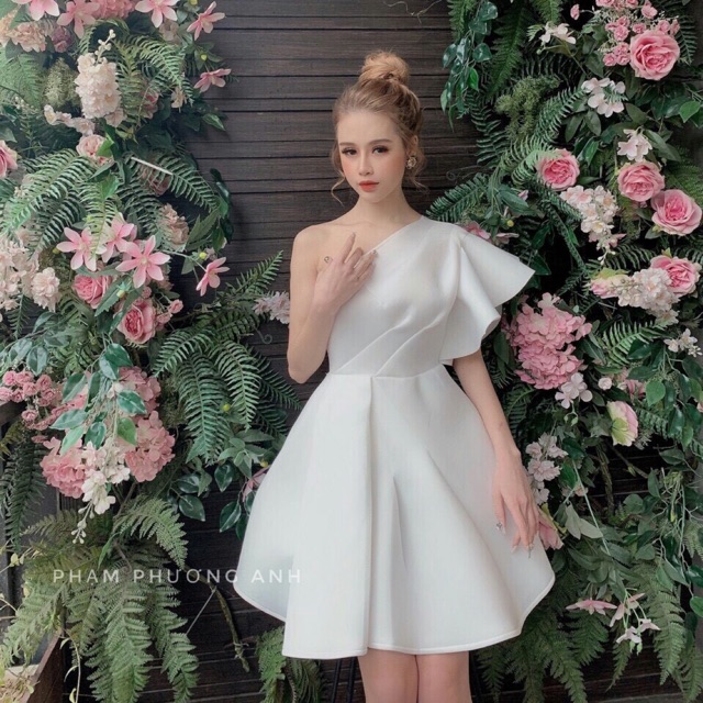 TẶNG KÈM DÂY ĐAI EO- Đầm xoè dự tiệc lệch vai cánh SANG TRỌNG - MS156V - Size M/L/XL đến 64kg | BigBuy360 - bigbuy360.vn