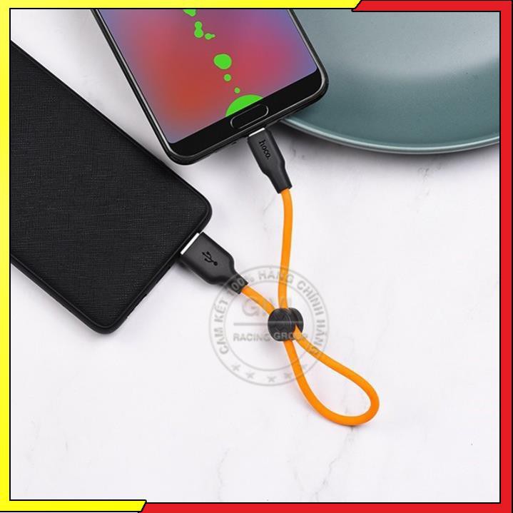 Cáp sạc nhanh Hoco X21 Plus dây silicon 2.4A, cổng kết nối Micro Usb, dài 0.25m
