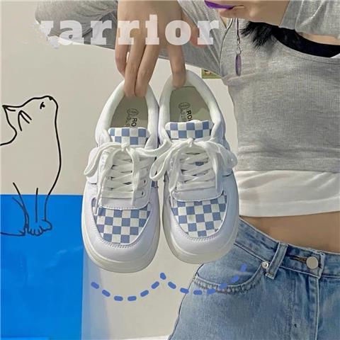 Giày Vải Canvas Mũi Tròn Đế Dày Họa Tiết Kẻ Sọc Đen Trắng Phong Cách Nhật Bản Thời Trang Cho Nữ
