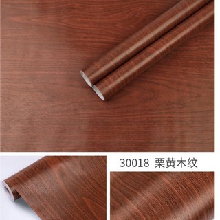 10m giáy dán tường săn keo vân gỗ sẫm (10m x 45cm / cuộn)