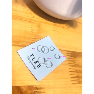 Khuyên tròn bạc TLEE basic đeo mũi, đeo môi, đeo rốn TLEE JEWELRY B0321