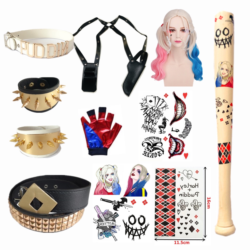 Phụ Kiện Vòng Cổ / Vớ / Thắt Lưng Dạng Dán Phong Cách Harley Quinn