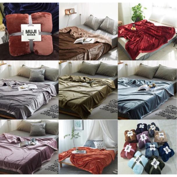 Chăn Lông Thỏ Muji blanket 2020 (ảnh thật)