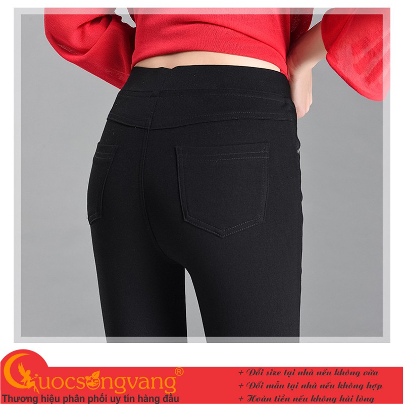 Quần legging jean nữ quần jean legging co giãn lưng thun GLQ132 Cuocsongvang